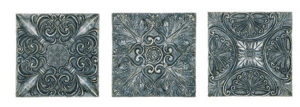 Group of three decorative tiles - Great for massing indoors